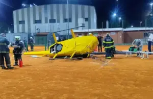 El Helicóptero cayó en Palermo sobre cancha de tenis dejando a cuatro personas heridas