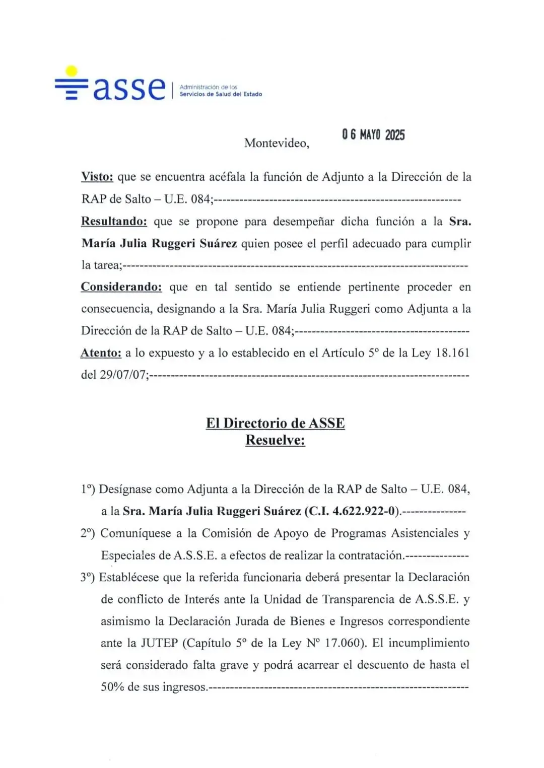 Resolución del acomodo del Frente Amplio