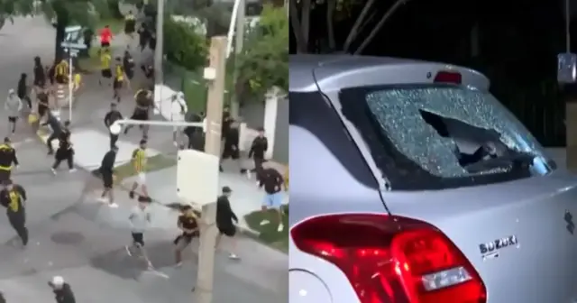 incidentes hinchas penarol y colo colo la previa del amistoso el centenario
