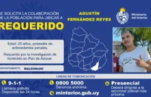La Policía busca intensamente al sospechoso de un homicidio en Pan de Azúcar
