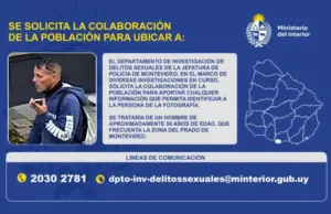 ALERTA EN EL PRADO: Buscan a un hombre de 50 años vinculado a abusos sexuales contra menores