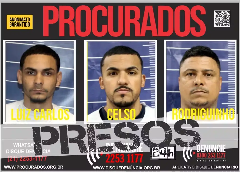 Río de Janeiro: capturan a tres hombres que escaparon de la operación en Penha y Alemão