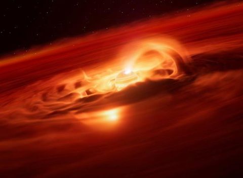 Planeta errante creciendo rápidamente mientras absorbe gas y polvo en el espacio interestelar.