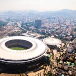 Vista aérea del estadio Maracaná, uno de los íconos de Río de Janeiro incluido en la lista de propiedades estatales para la venta del Maracaná.