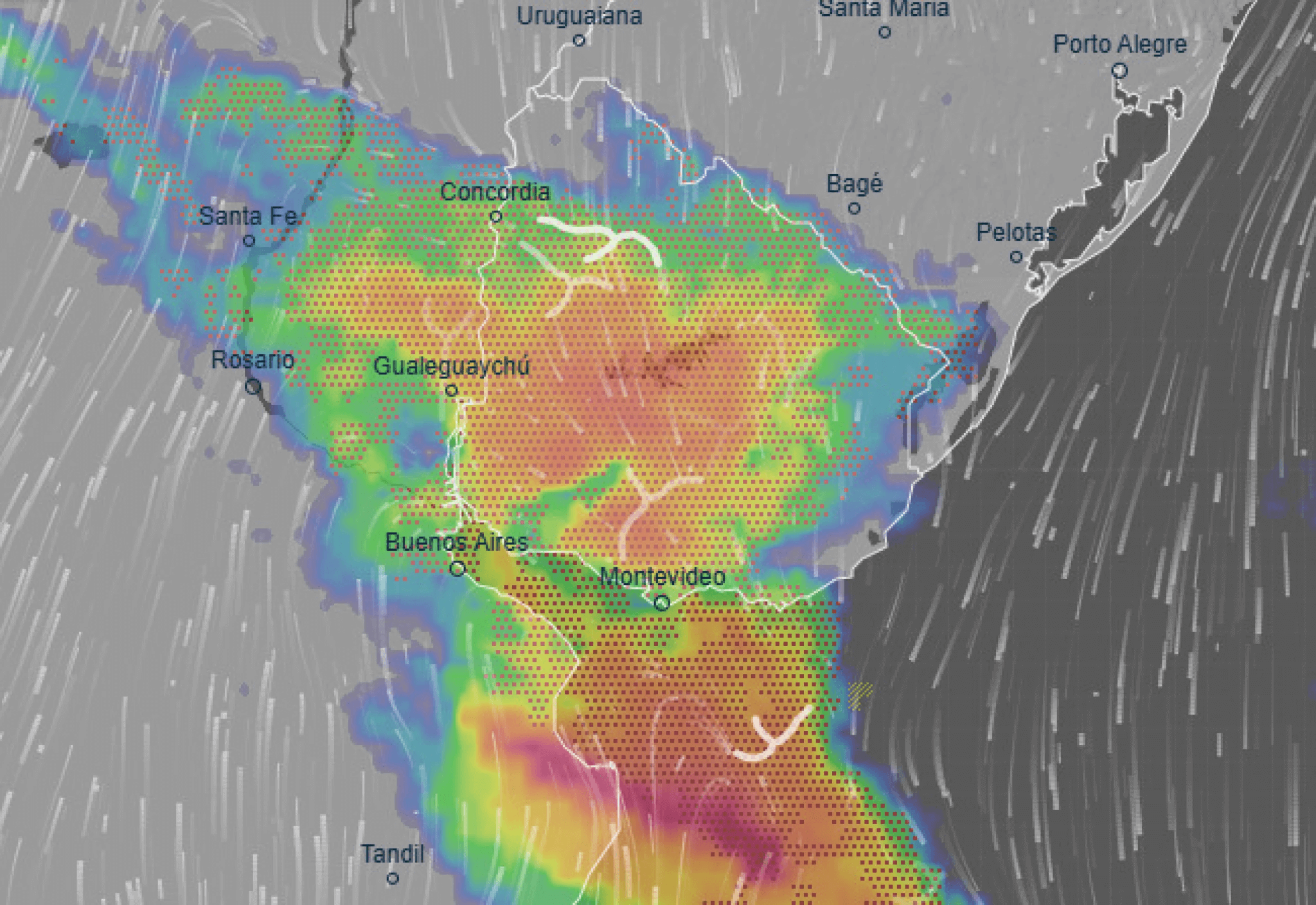 उरुग्वे में भारी बारिश और तेज़ हवाओं के साथ तूफ़ान की चेतावनी