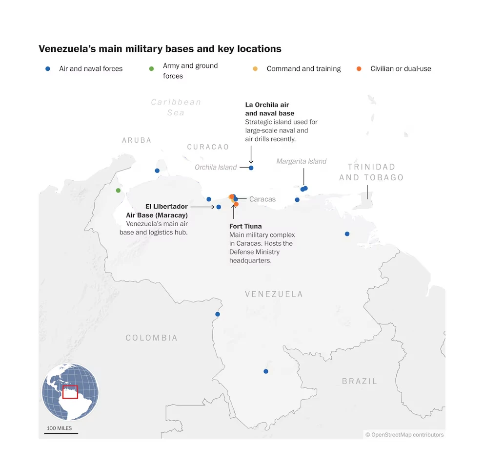 Donald Trump evalúa estrategias militares mientras crece la tensión política con Venezuela.