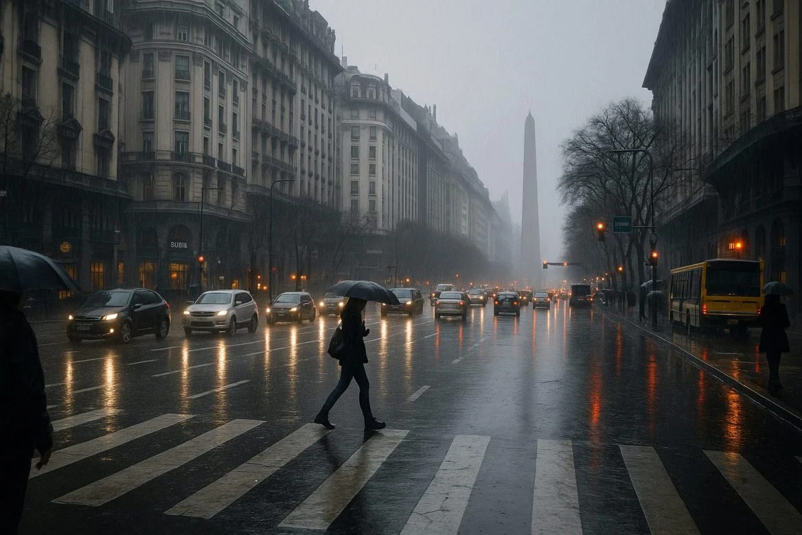 tormentas en el AMBA con lluvias intensas y actividad eléctrica persistente