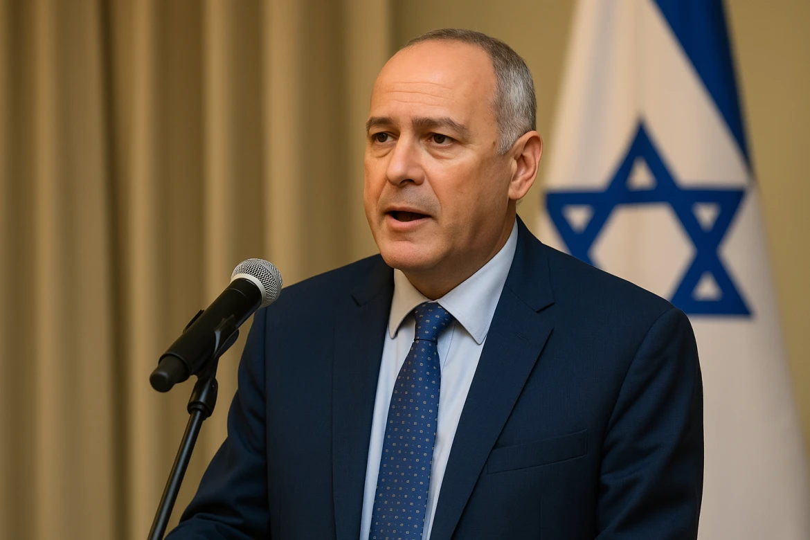 Jorge Tocar durante la ceremonia conmemorativa en Montevideo, pidiendo reabrir la oficina uruguaya en Jerusalén.