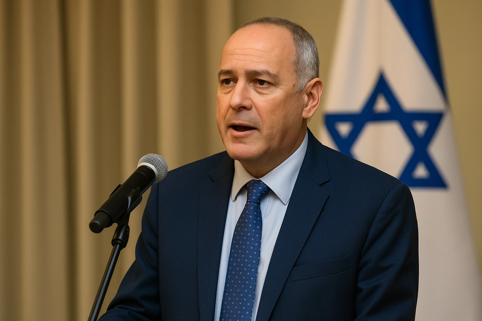 Jorge Tocar, presidente de B’nai B’rith Uruguay, pidió reabrir la oficina nacional en Jerusalén como gesto de cooperación internacional. Jorge Tocar durante la ceremonia conmemorativa en Montevideo, pidiendo reabrir la oficina uruguaya en Jerusalén.