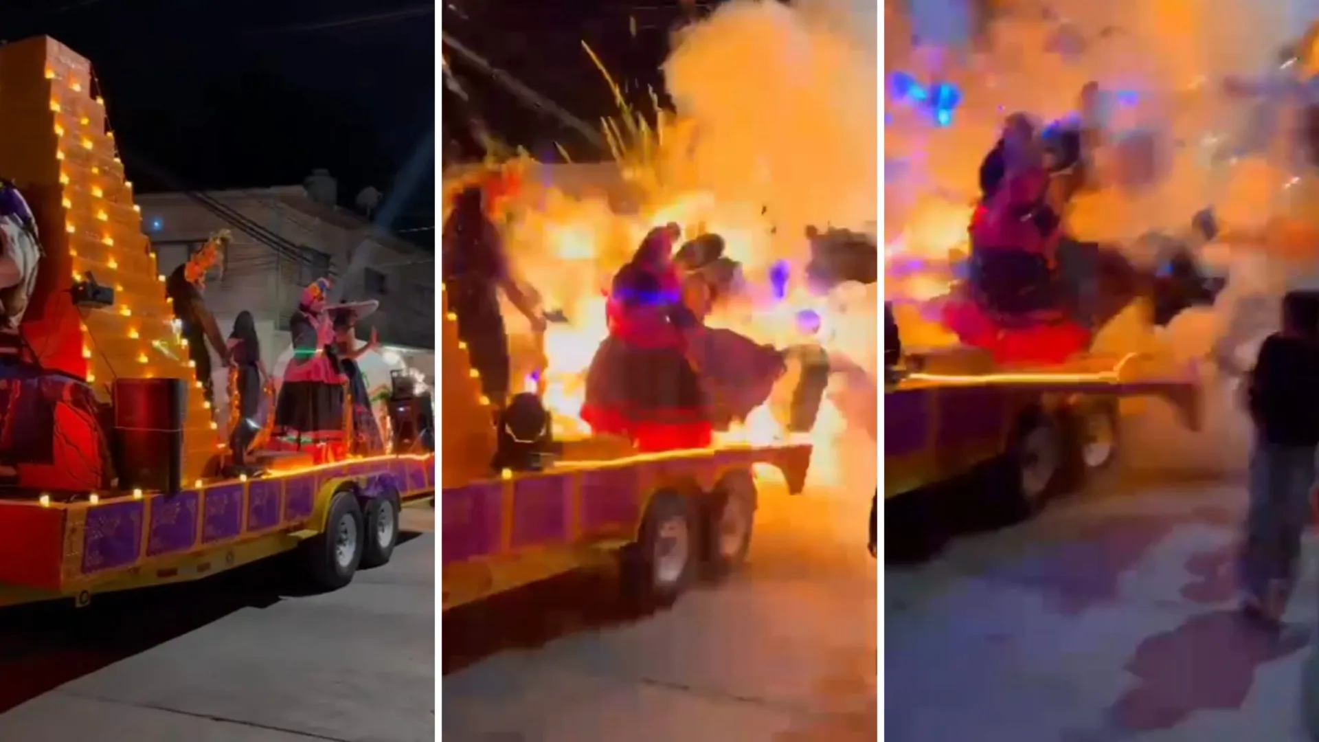 Desfile de Día de Muertos en Mazatepec termina en tragedia por pirotecnia