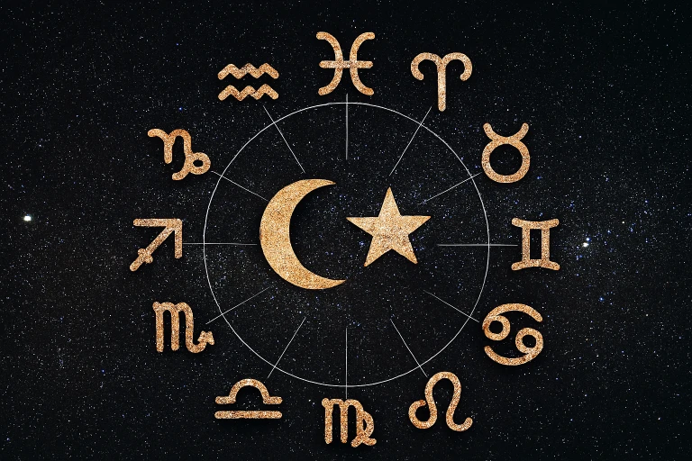 Horóscopo de hoy 13 de noviembre ilustrado con los signos zodiacales sobre fondo estelar.