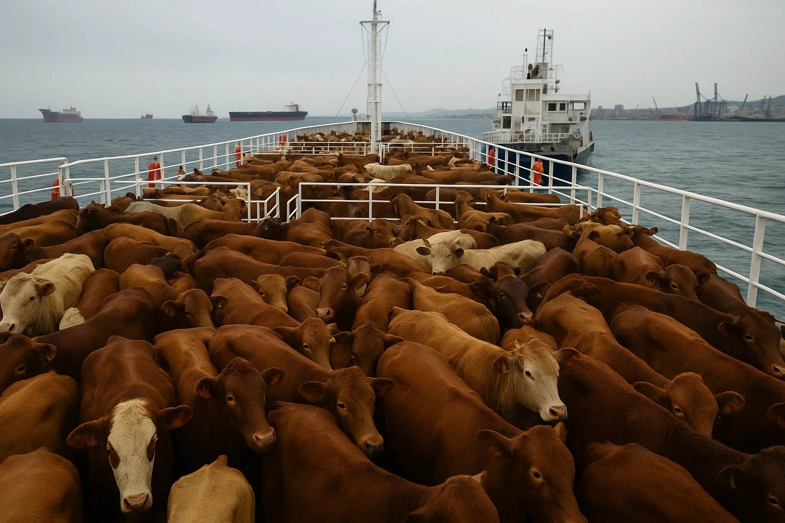 Vacas uruguayas sin visa de regreso a bordo de un barco frente a Turquía.