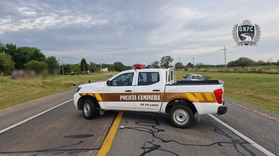 Lugar del siniestro en ruta 14 en Soriano