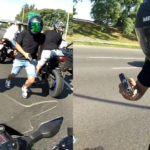 Escena del robo a un motociclista en Ricchieri