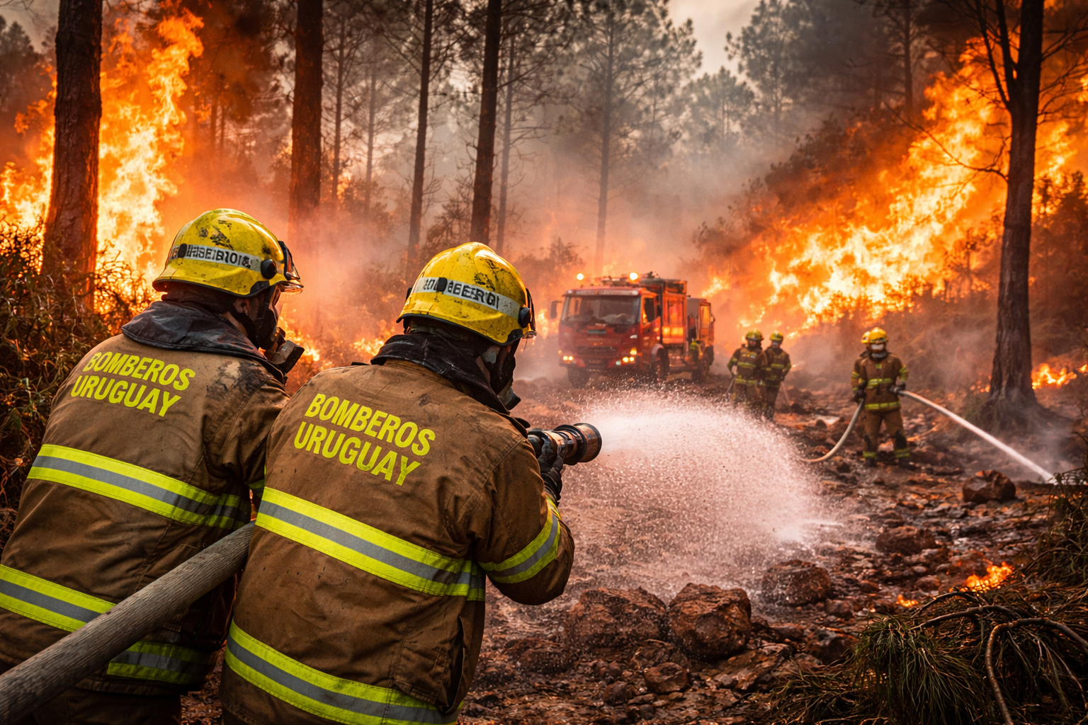 Incendio forestal en Uruguay - Melilla