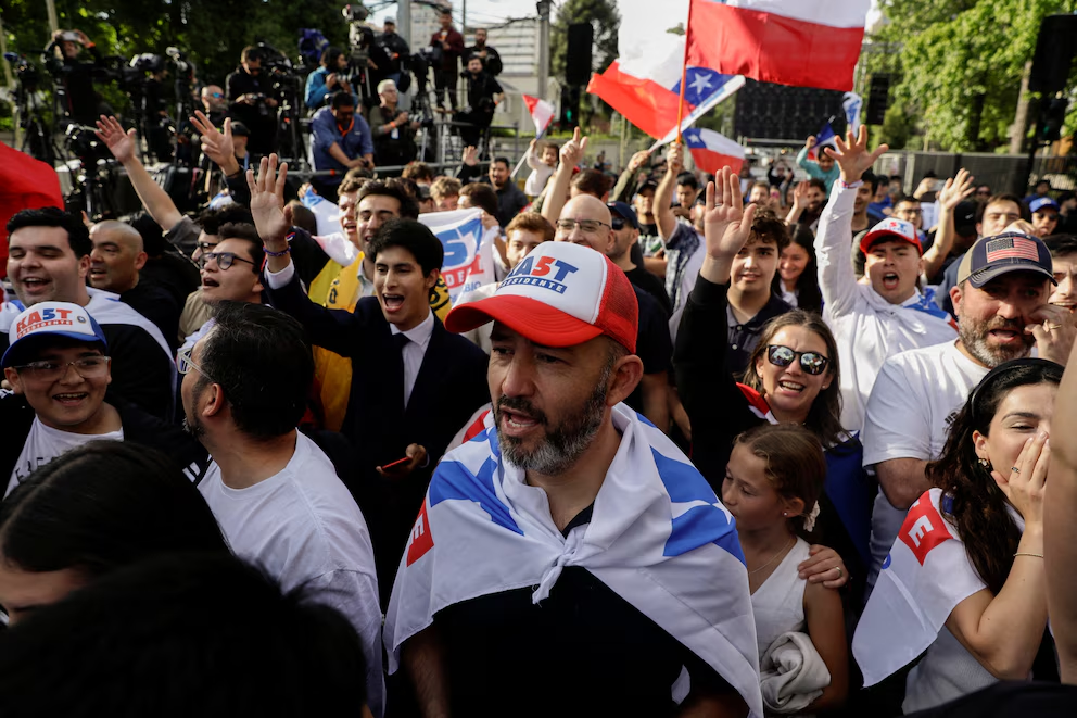 Festejos por José Antonio Kast presidente de Chile en Santiago