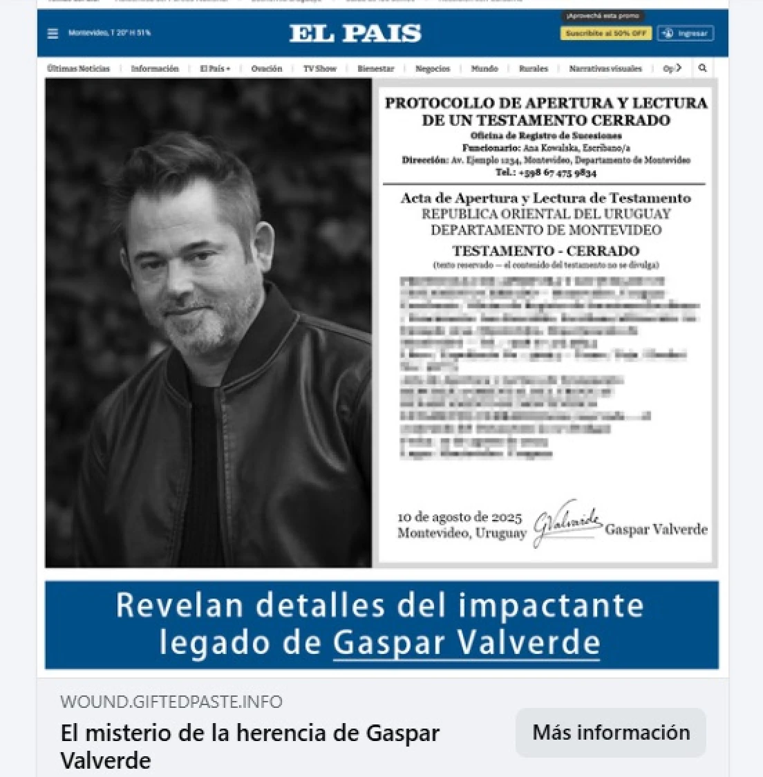 Engaño digital y estafa con Gaspar Valverde