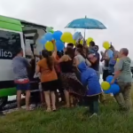 El recibimiento de Salvador tras el incendio en Salto