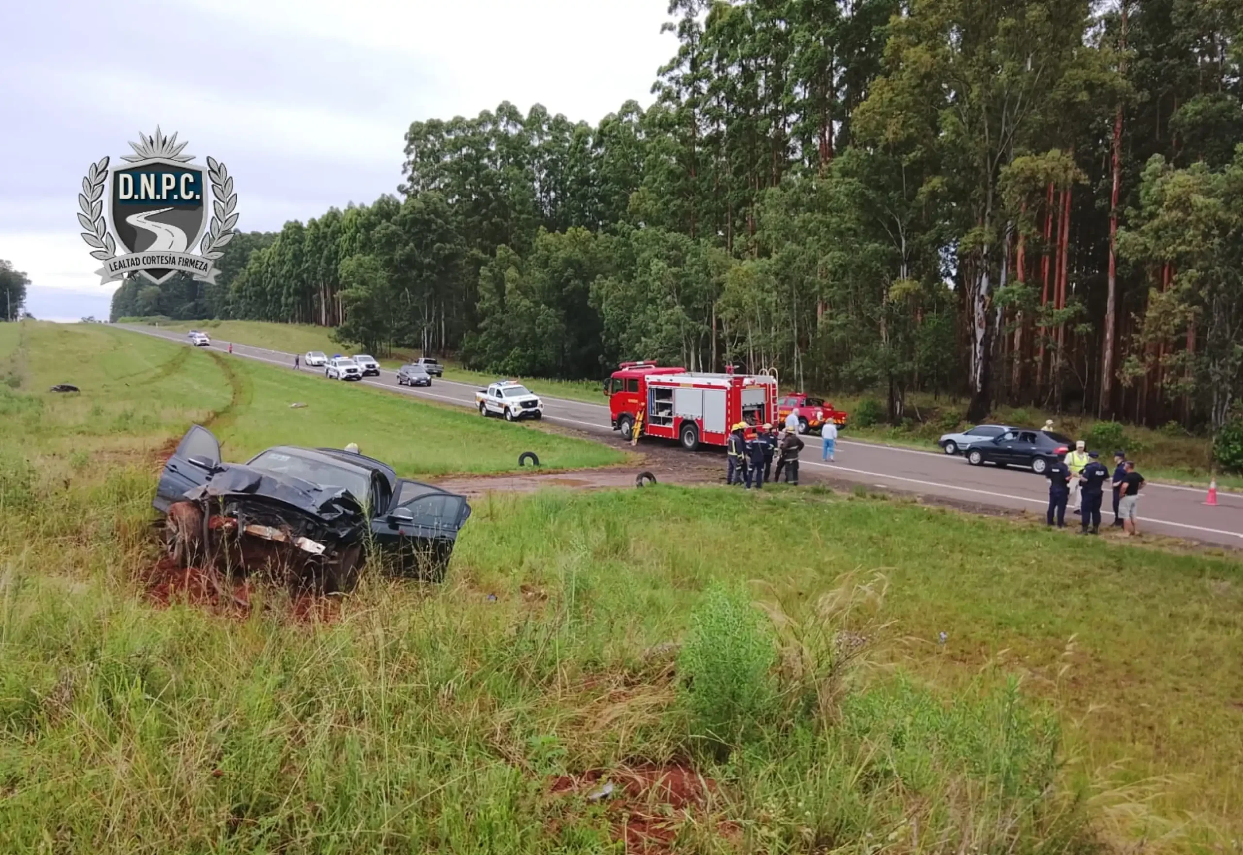 Escena del choque fatal en Rivera