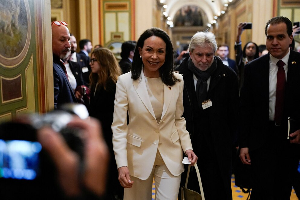 Machado en el Capitolio con el Premio Nobel de la Paz