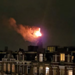 Colapso de la torre por el incendio en la iglesia Vondelkerk