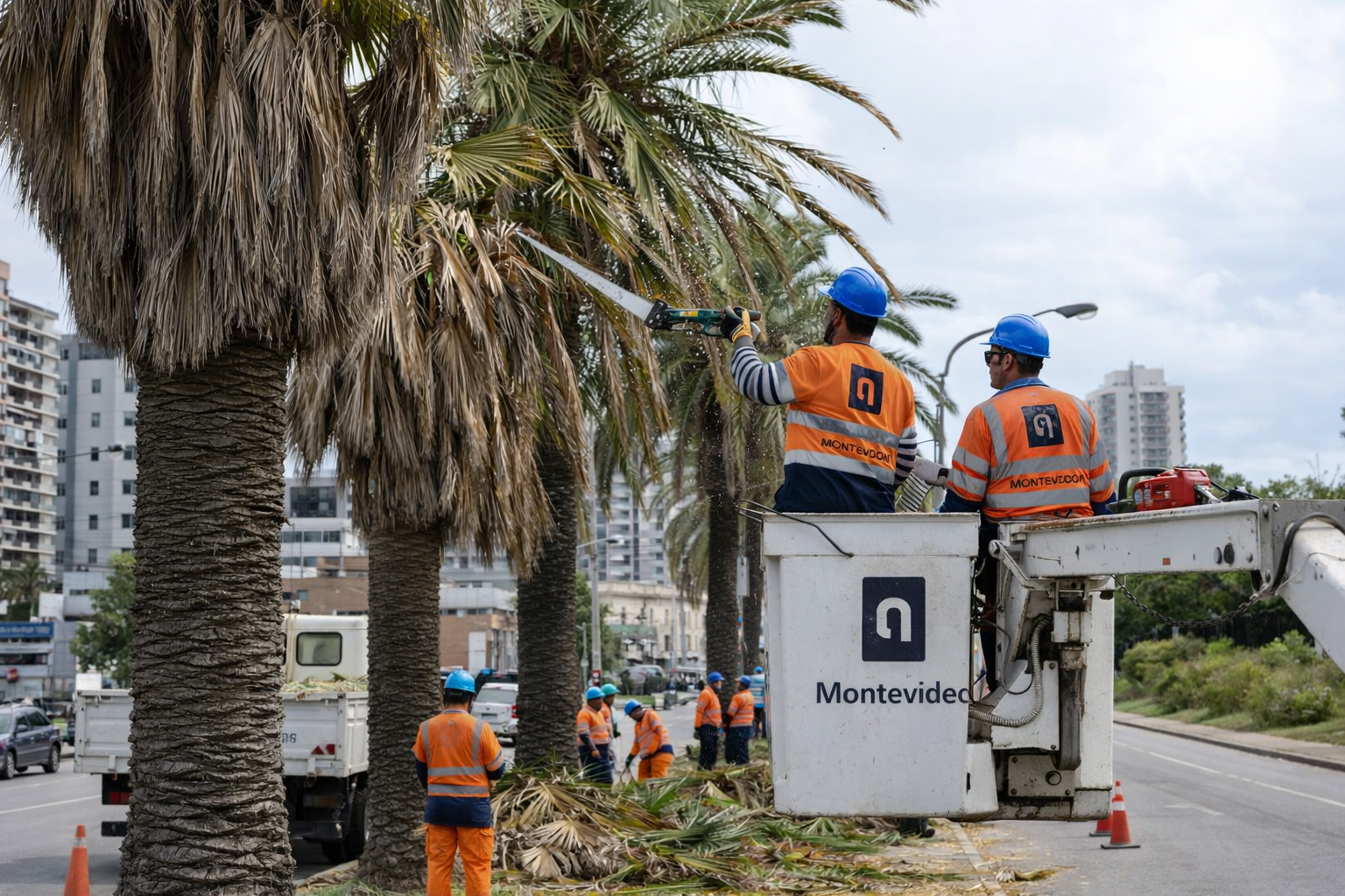 Operativo de cortes en Bulevar Artigas por poda
