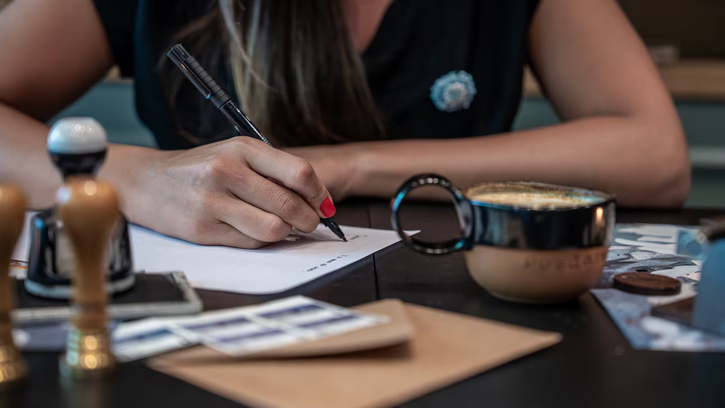 Casillas de correo en el café postal en Retiro