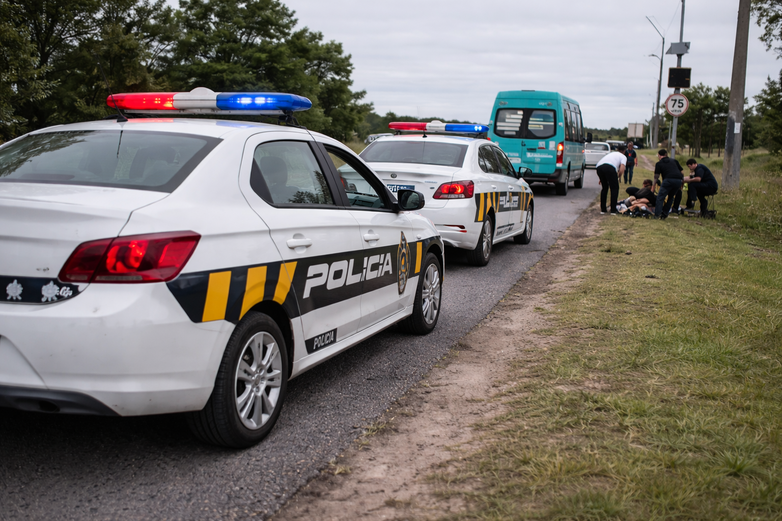 Escena del accidente en Maldonado