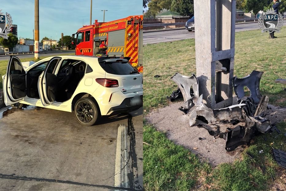 Siniestro de tránsito en Montevideo accesos columna Siniestro de tránsito en Montevideo accesos columna