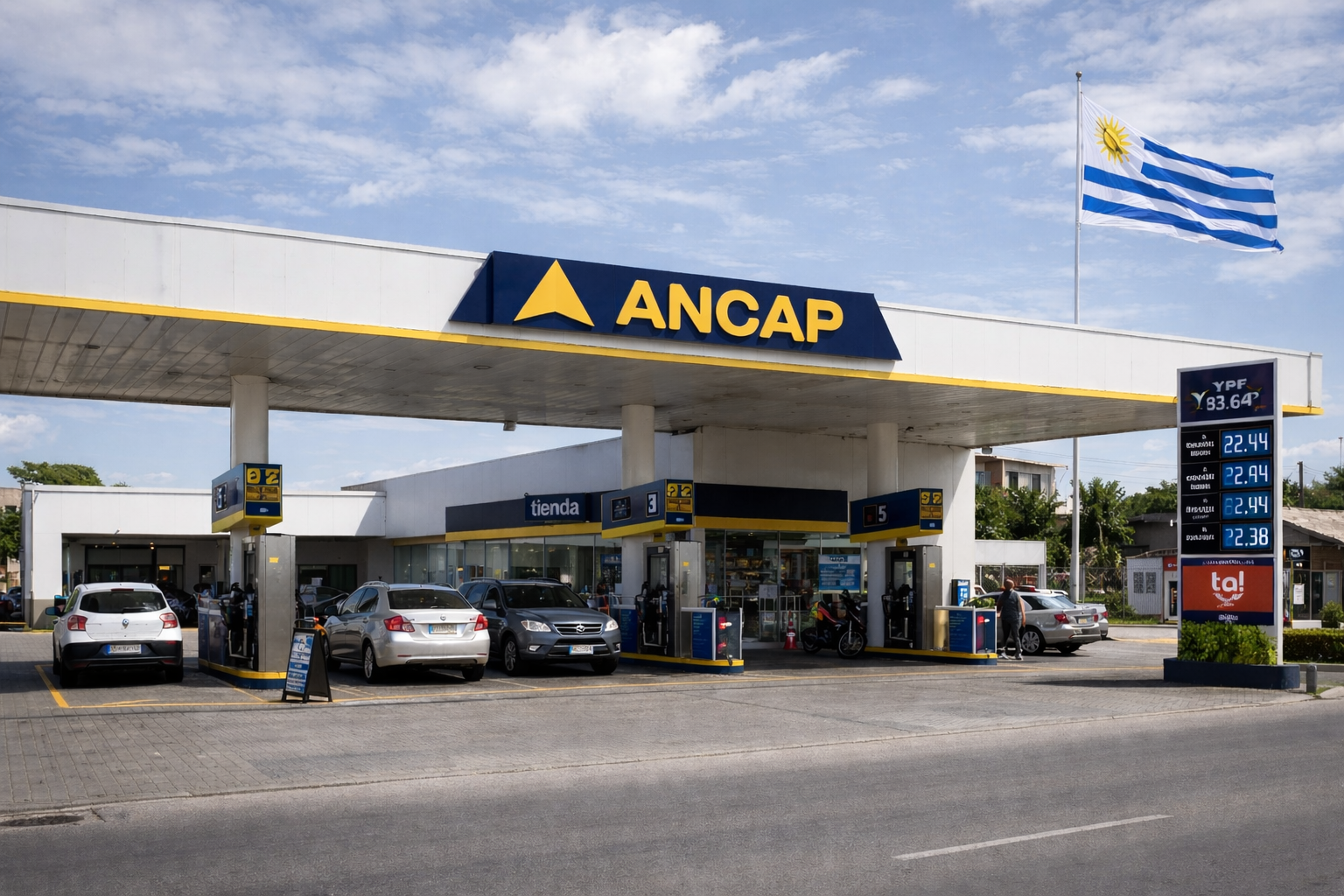 El presidente Yamandú Orsi y el ministro Gabriel Oddone evaluando los precios de los combustibles en Uruguay.