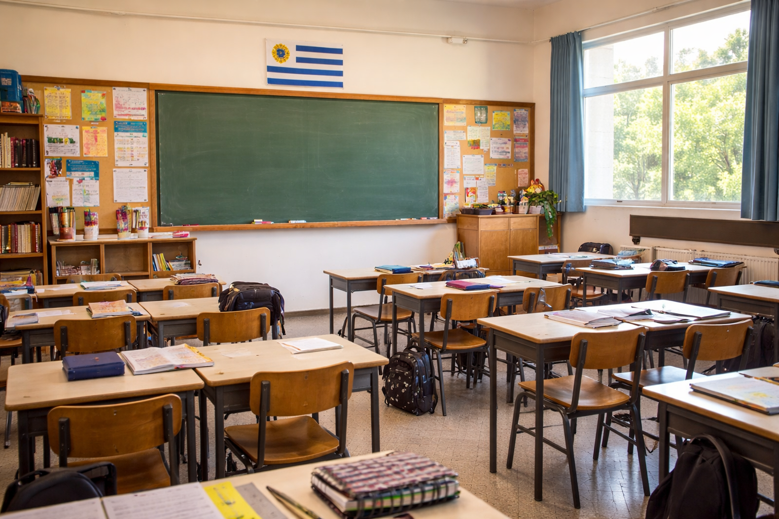 Salón vacío por ausentismo crónico en Uruguay