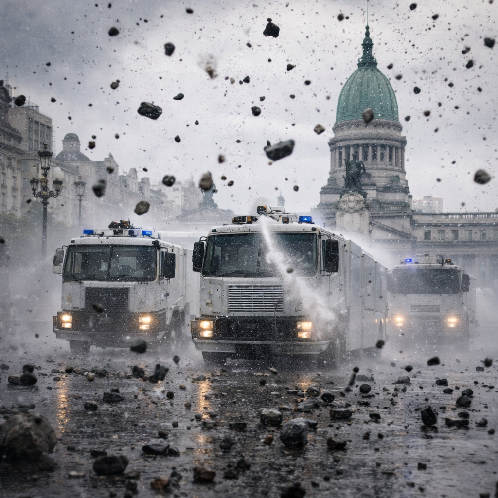 Operativo policial ante la Reforma laboral de Milei