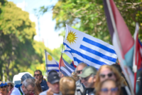 Escasa convocatoria en la Marcha por Cuba en Uruguay organizada por el PIT-CNT en Montevideo.