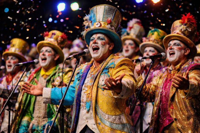 Desfile inaugural del Carnaval 2026 Uruguay por la avenida 18 de Julio.