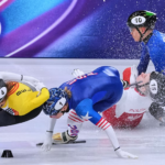 Momento exacto del accidente de Kamila Sellier donde el patín impacta en su rostro.