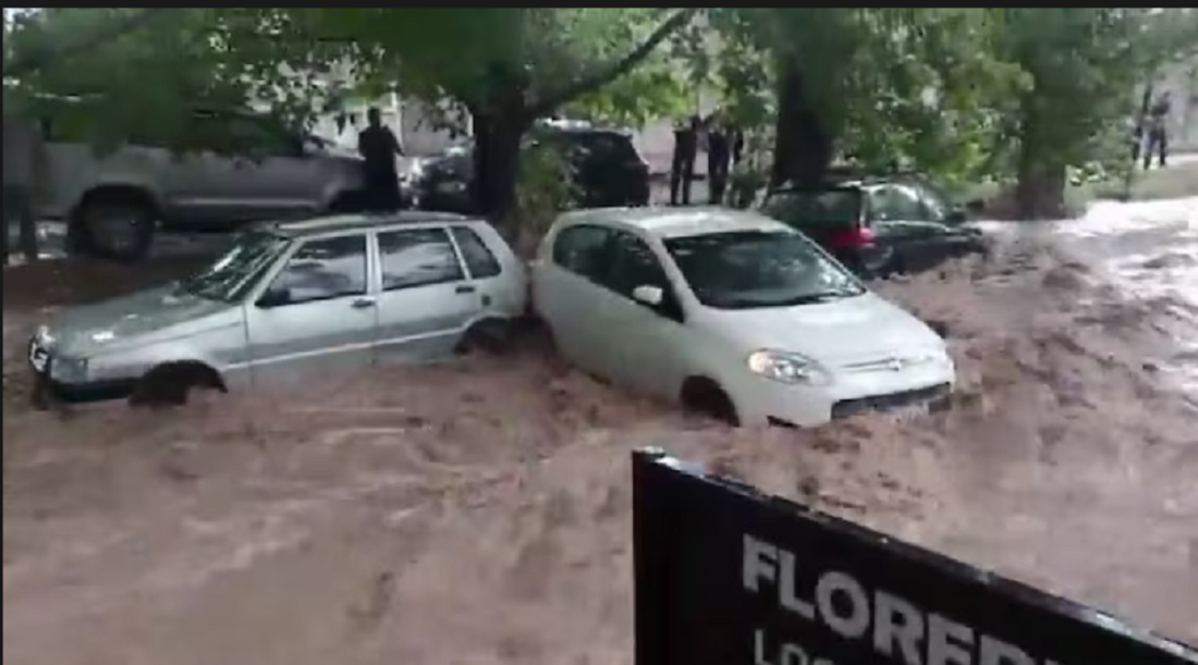 Consecuencias del fuerte temporal en Mendoza con calles anegadas y operativos de Defensa Civil.