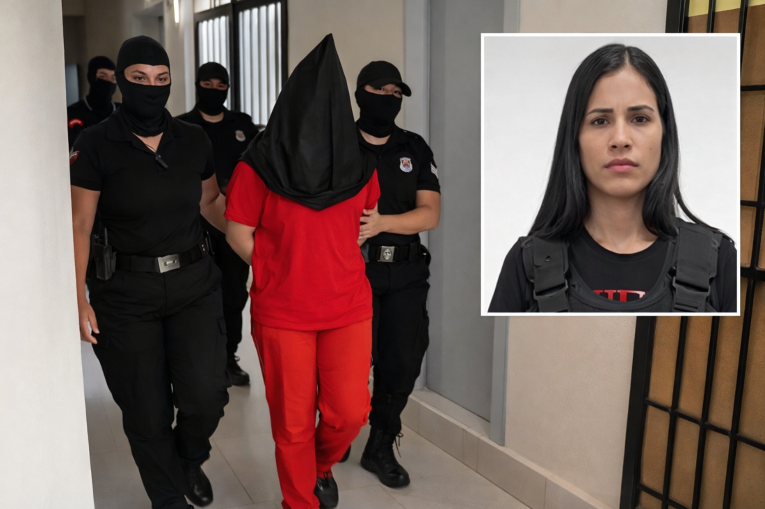 Operativo de traslado policial bajo custodia por las amenazas de Gianina García Troche.