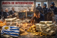 Gráfico comparativo de la libertad económica en Uruguay y billetes antiguos bajo el patrón oro.