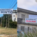 Pereira denuncia “violencia” en pasacalles contra el gobierno, pero el FA colgó antes carteles que decían “El gobierno fracasó”