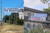 Pereira denuncia “violencia” en pasacalles contra el gobierno, pero el FA colgó antes carteles que decían “El gobierno fracasó”