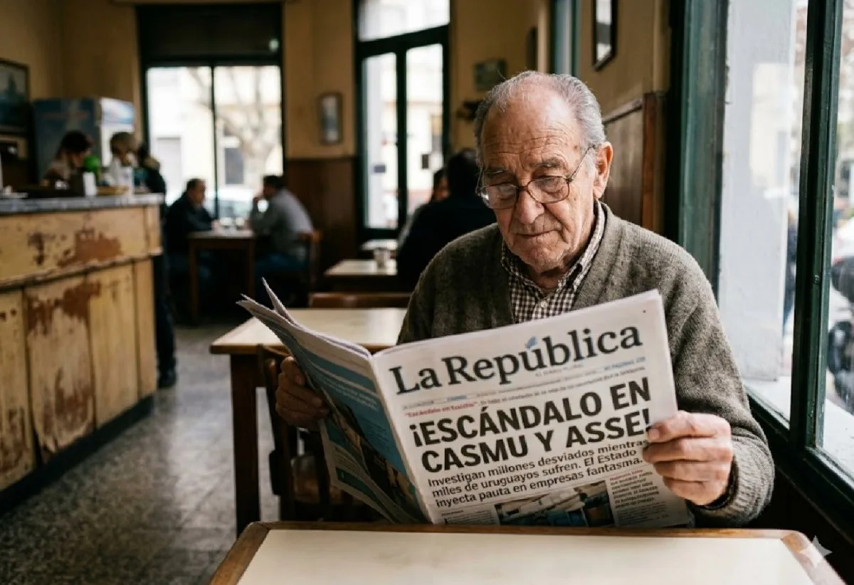 Un ejemplar viejo de La República con un sello de embargo judicial