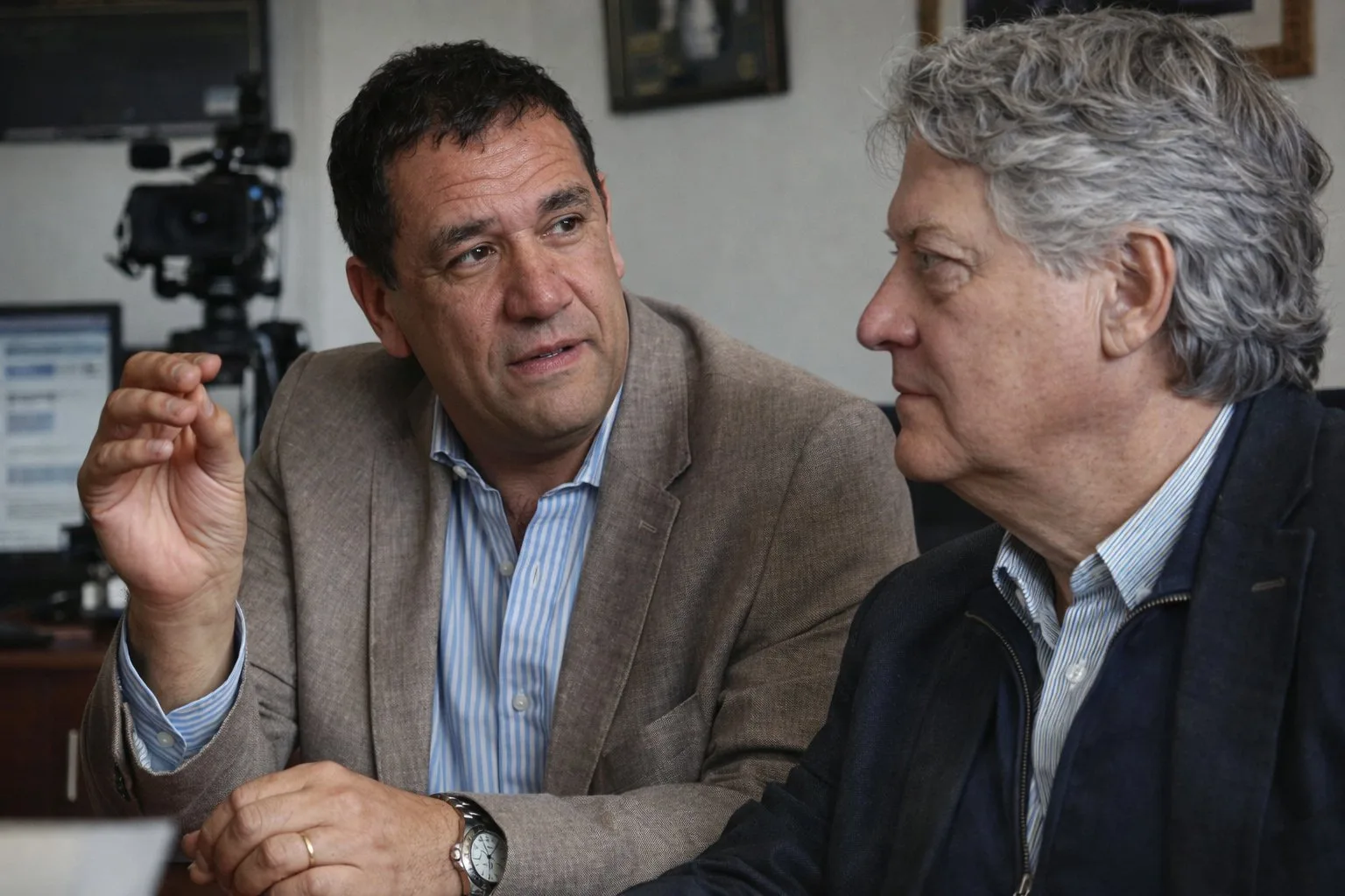 Rostros de Rafael Michelini y Sebastián Da Silva en un cruce por corrupción en Defensa