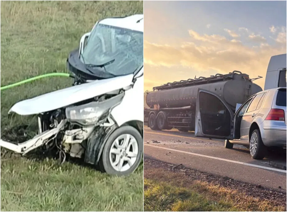 Lugar del accidente en Lavalleja donde fallecieron madre e hija tras un choque frontal.