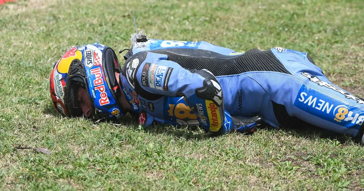 Accidente en MotoGP: Álex Márquez se estrella en el GP de Cataluña y genera caos