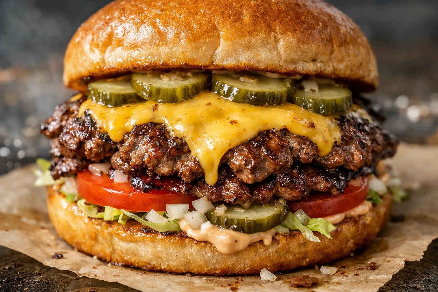 Receta de hamburguesa smash con queso fundido