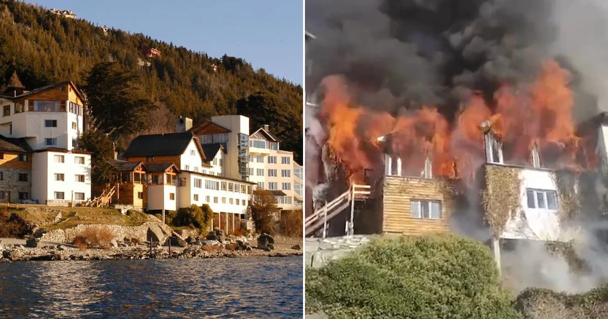 Tristeza en la Patagonia: la historia del Hotel Huemul de Bariloche, el gigante rústico devorado por las llamas