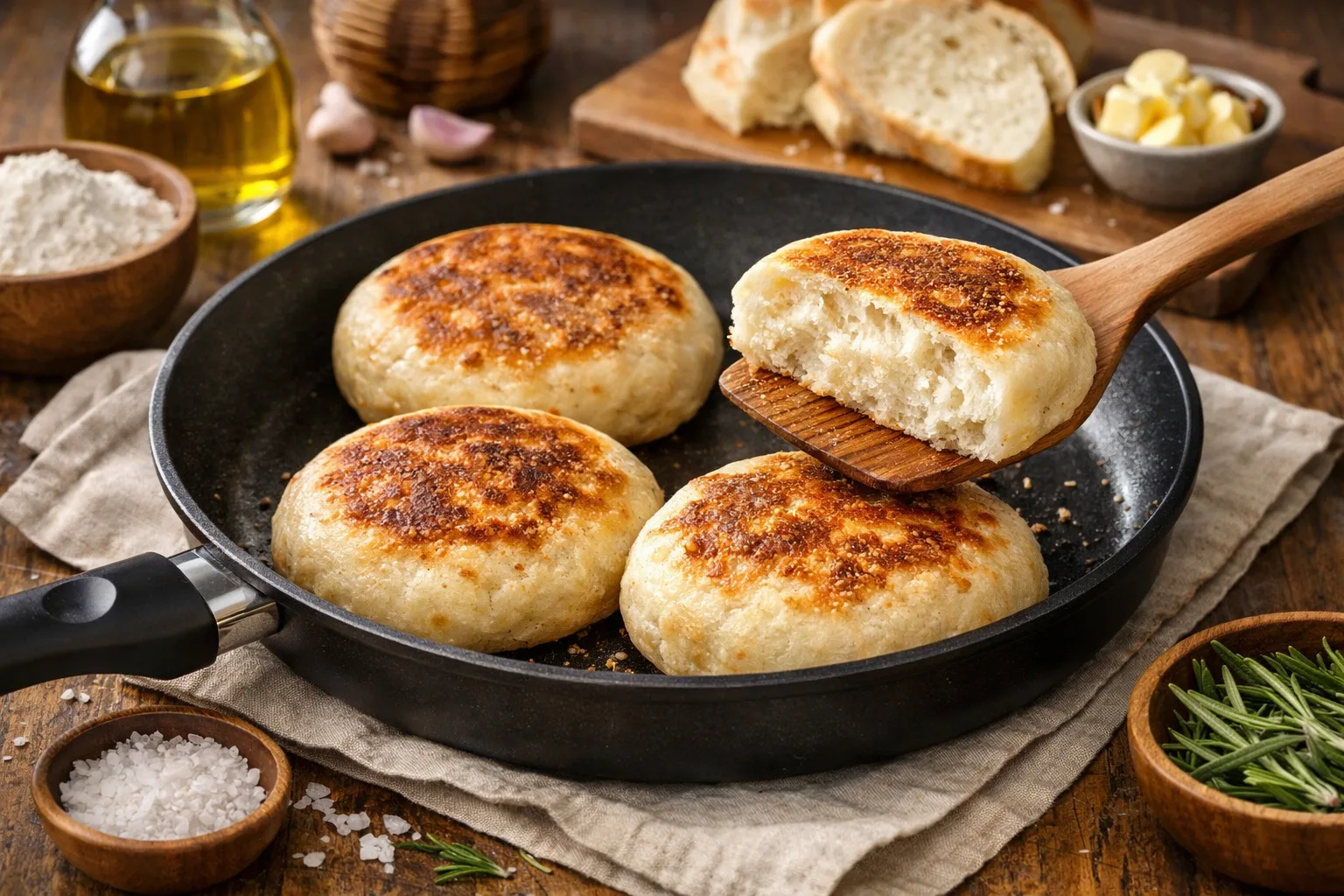 Cómo hacer pan casero en sartén y sin horno