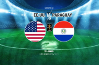 ugadores de la selección de Paraguay entrenando con intensidad antes del debut.