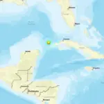 Mapa geográfico mostrando el epicentro del sismo frente a Pinar del Río, Cuba