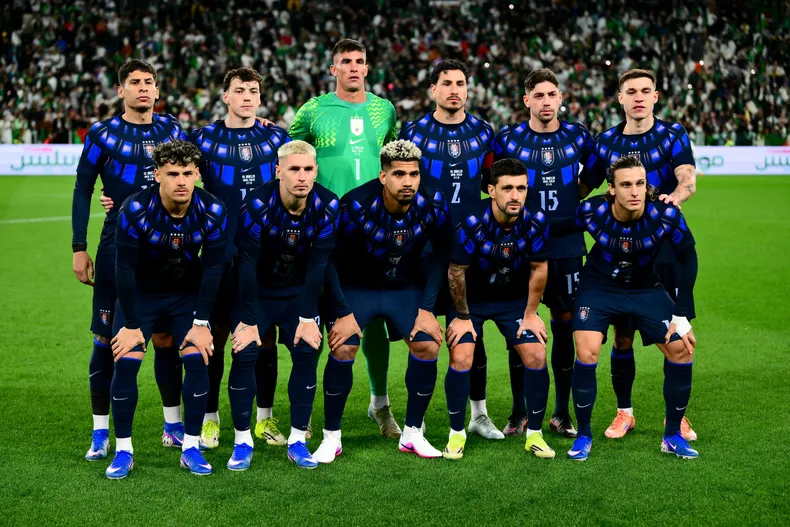 Jugadores de la selección uruguaya durante una práctica antes del Mundial 2026.